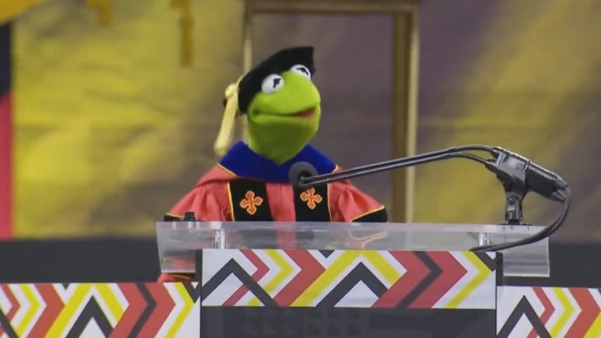 Man, Kermit kind of Fozzie Bear'd this college commencement speech