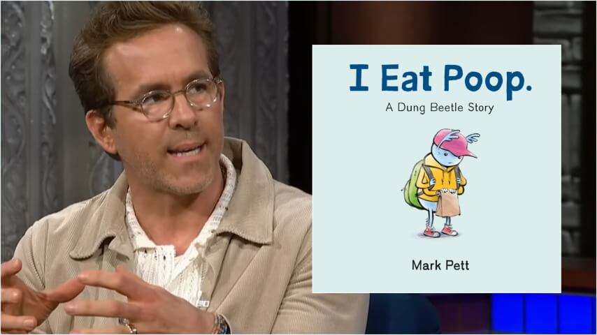 ryan reynolds on stephen colbert; i eat poop cover