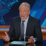 Jon Stewart walks through the 