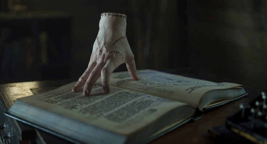 Thing in episode 202 of Wednesday. Cr. Courtesy of Netflix