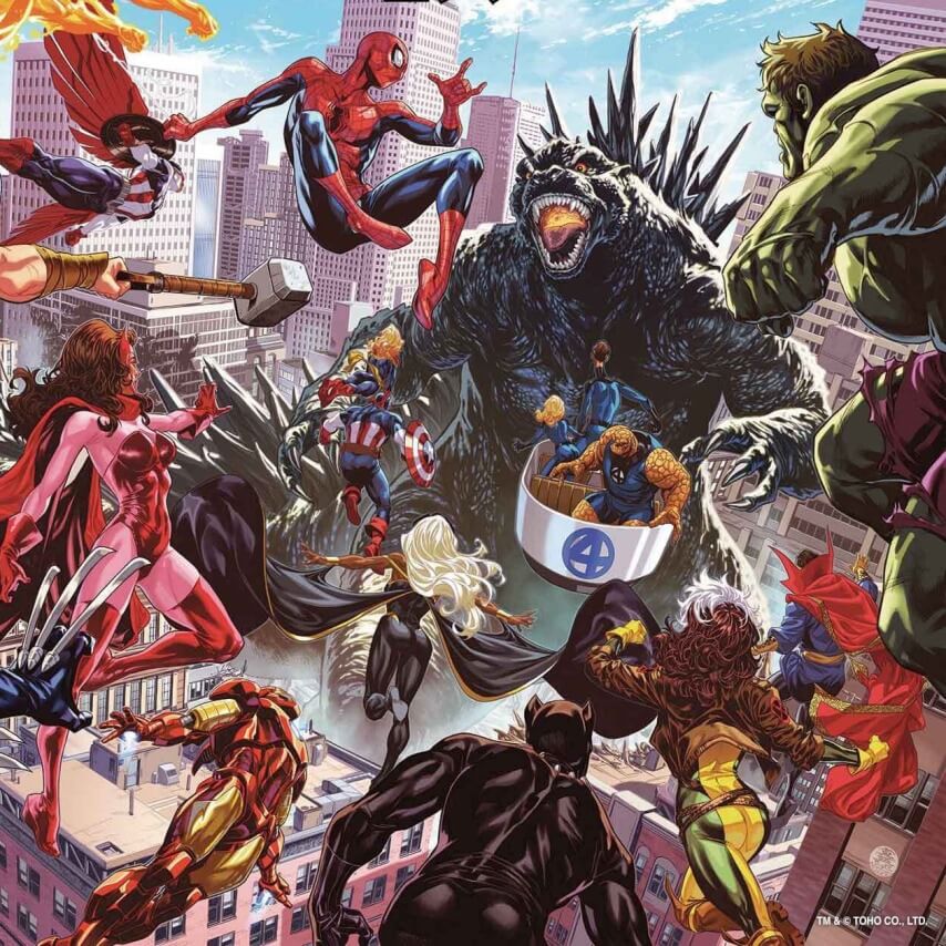 In Godzilla Destroys The Marvel Universe, the King Of The Monsters returns to stomp us, again