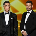Jimmy Kimmel buys Emmy campaign billboard… for Stephen Colbert