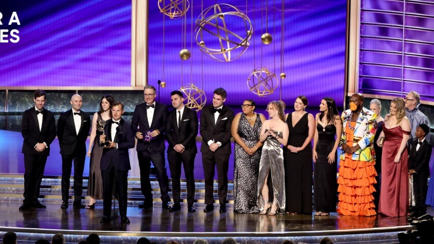 Last Week Tonight crew celebrates political comedy while they still can with Emmy speech