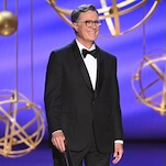 Stephen Colbert accepts Emmy as crowd chants his name