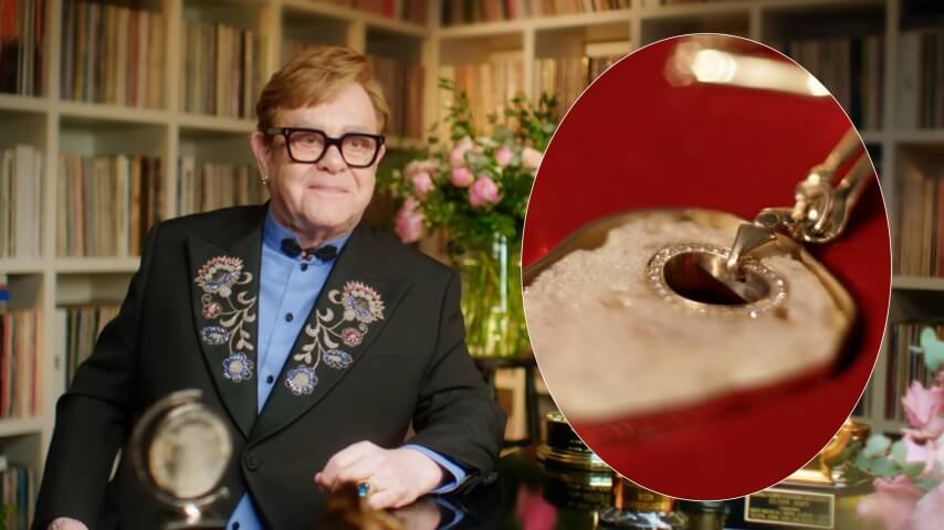 Elton John had his kneecaps baked, polished, and turned into jewelry