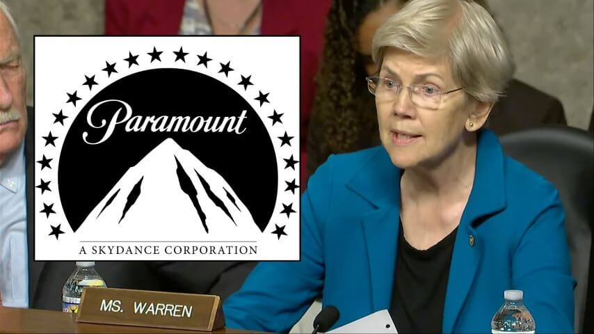 Elizabeth Warren hasn't given up her inquiry into bribery at Paramount