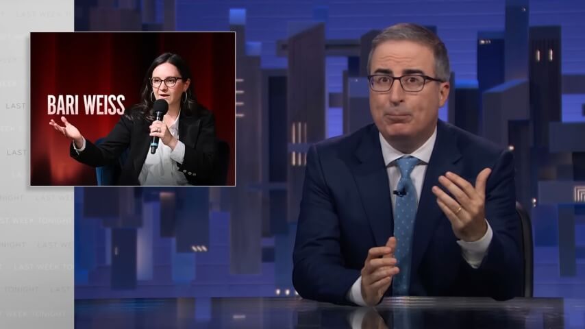 John Oliver examines Bari Weiss' 