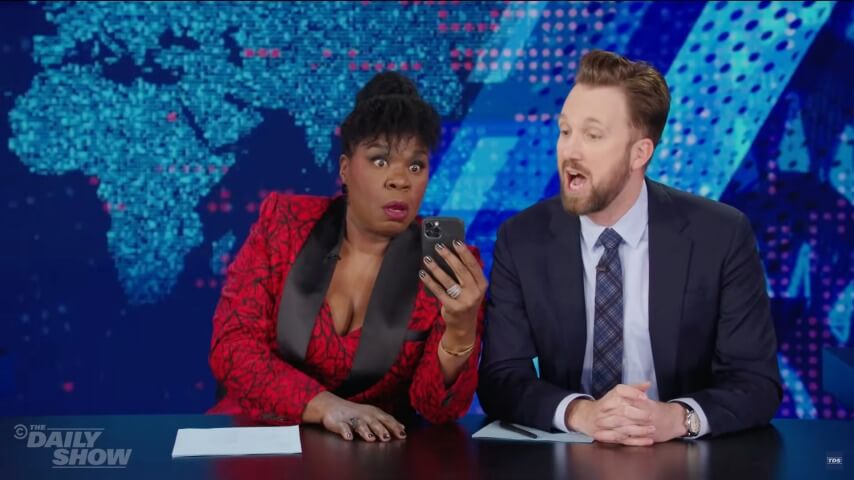 Leslie Jones would do anything for The Daily Show, but she won't do that (co-host with Jordan Klepper)