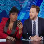 Leslie Jones would do anything for The Daily Show, but she won't do that (co-host with Jordan Klepper)