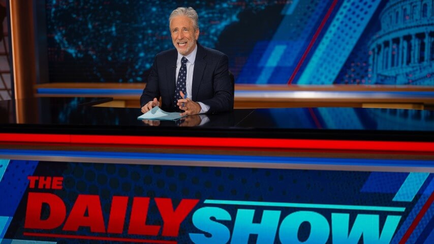 Jon Stewart chews on 