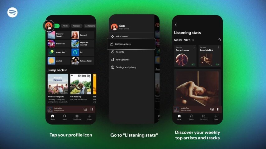 Spotify will now wrap up your listening data weekly