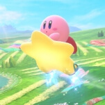 Kirby Air Riders inhales the checkered flag