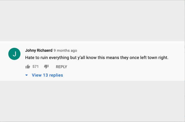 A Beginners Guide to the YouTube Comments on 'The Boys Are Back In Town'