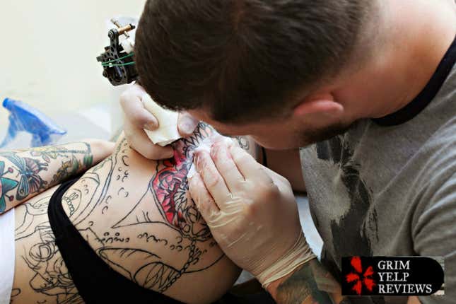 "Dirty Needles and Drunk Artists": Grim Yelp Reviews of Tattoo Parlors 