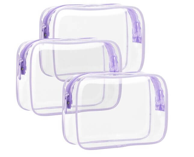 Clear pouches, $11.69 for 3