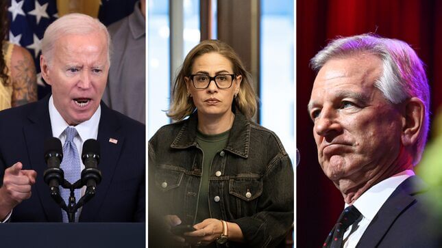 Kyrsten Sinema Says Biden Should Find ‘Middle Ground’ With Tommy Tuberville on Abortion Stand-Off