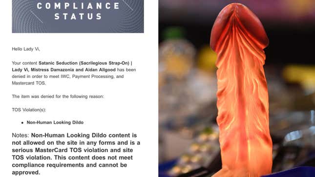 Porn Sites Blame Mastercard for Crackdown on Non-Human Dildos