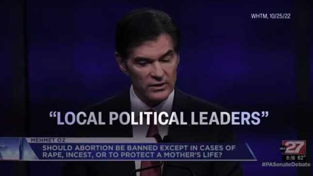 An Ad Replaying Oz’s Terrible Abortion Comments Will Air During the World Series