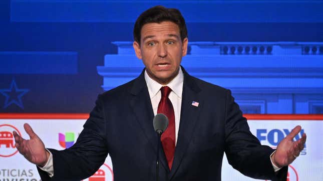 Ron DeSantis Seems to Want Some Awkward Eye Contact With Trump
