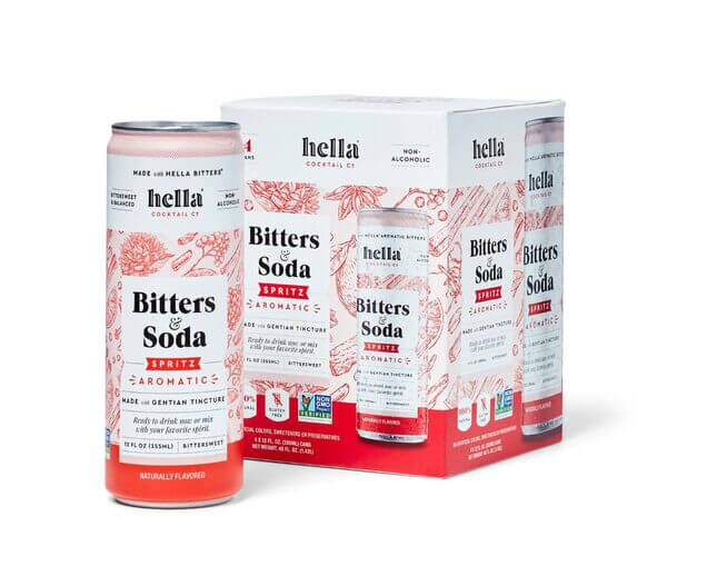 Canned bitters and soda