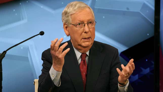 Sen. Mitch McConnell Chuckles Like a Cartoon Villain When Asked Why He Left Americans to Die