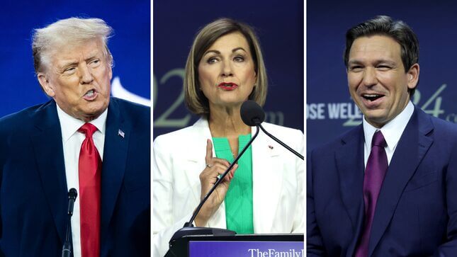 As Trump Feuds With Iowa Gov. Kim Reynolds, DeSantis Sucks Up to Her