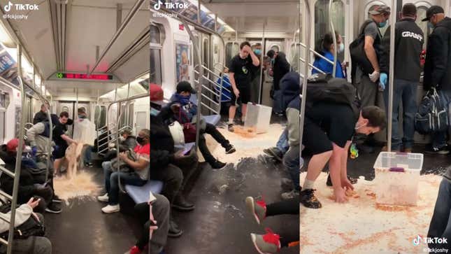 Fuck This Guy Who Spilled an Entire Tub of Cereal On the Subway for TikTok Clout [UPDATED]