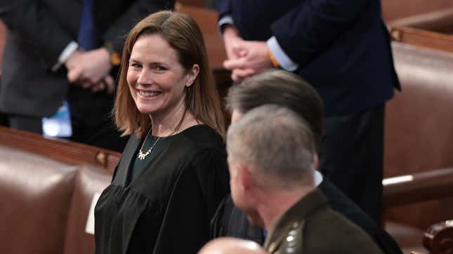 Amy Coney Barrett Joked About Abortion Rights Protesters at Right-Wing Gala