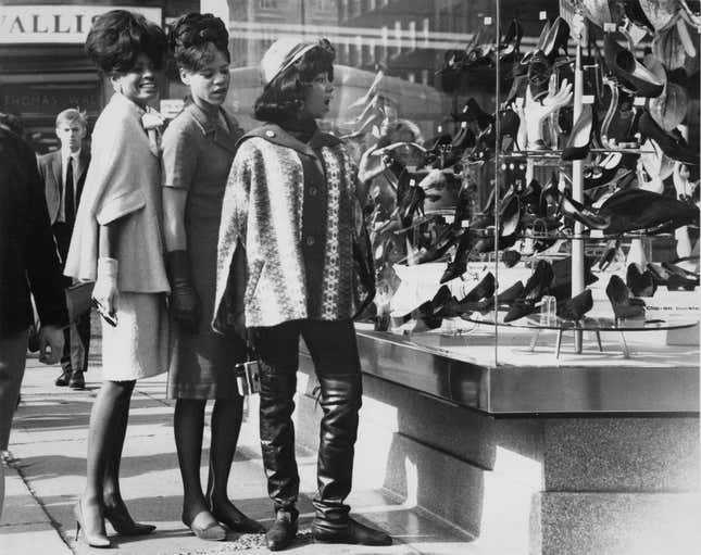 The Supremes on Oxford Street in London, 1964.