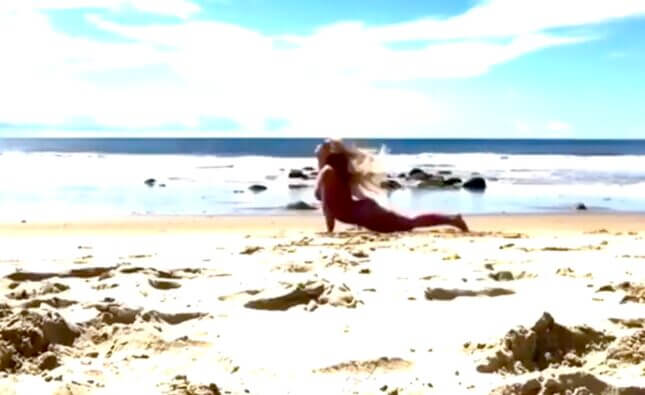 Elsewhere, Britney Spears is Doing Beach Yoga