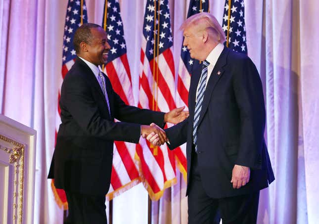 Loser Presidential Candidate, Secretary of the Department of Housing and Urban Development, Ben Carson