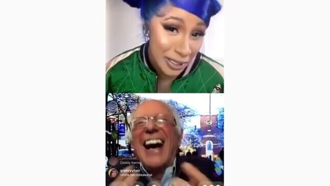 Cardi B and Bernie Sanders Had a Casual Tuesday Night Chat About Quarantine Nails, Socialism