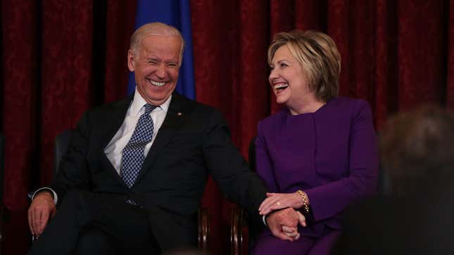 Hillary Clinton Thinks Joe Biden's Creepy Touching Isn't a Big Deal