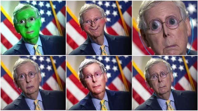 Jezebel Olympics Day 2: Maybe Facetune Will Help Mitch McConnell Look Like a Human Being
