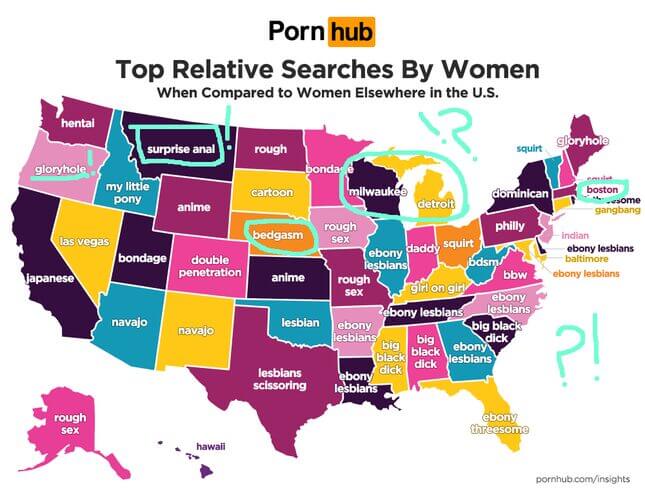 A Very Serious Pornographic Investigation Into Pornhub's Search Term Map