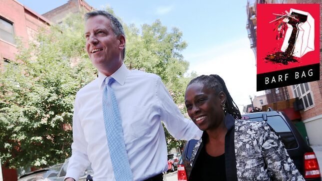 NYC Mayor Bill de Blasio Appears to Have Used Wife Chirlane McCray as a Literal Human Shield