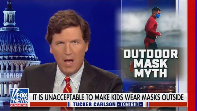 How Soon Until Someone Calls the Cops On a Child Wearing a Mask Because Tucker Carlson Told Them to?