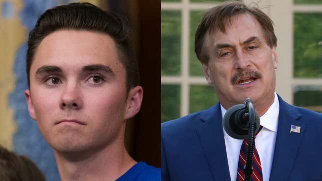 It's 2021 and David Hogg and the MyPillow Dude Are Locked In an Ideological Battle Over Artificial Down (Help!)