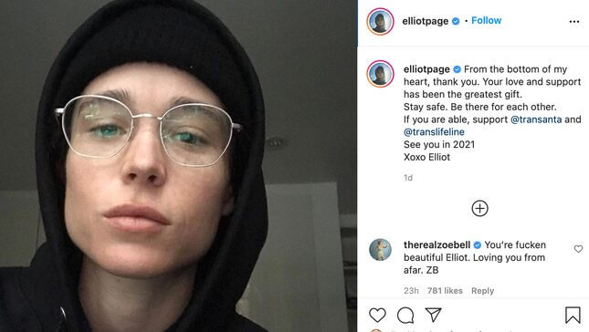 Congrats to Everyone Who Was Not an Asshole to Elliot Page After He Came Out
