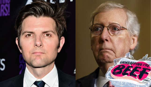Adam Scott and Mitch McConnell Are in a Fight Involving Parks and Recreation GIFs and the Confederate Flag