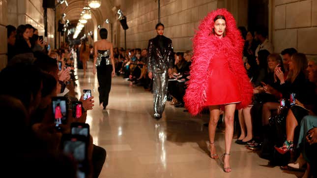 If Bella Hadid as a Red Big Bird in Oscar de la Renta Is Wrong, I Don't Want to Be Right