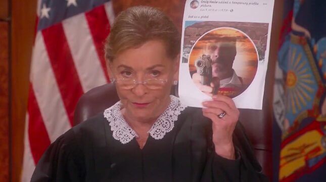Judge Judy Admonishes Man Who Shot and Killed His Girlfriend and Advertised Himself on Facebook as 'Hot as a Pistol'
