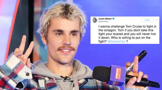 Justin Bieber Still Thinks He Can Kick Tom Cruise's Ass