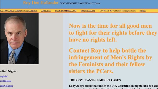 Roy Den Hollander May Also Be Linked to Death of Rival Men's Rights Lawyer in California
