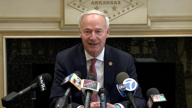 Arkansas Governor Belatedly Realizes Wanting Trans Kids to Die Is Perhaps a Bad Look