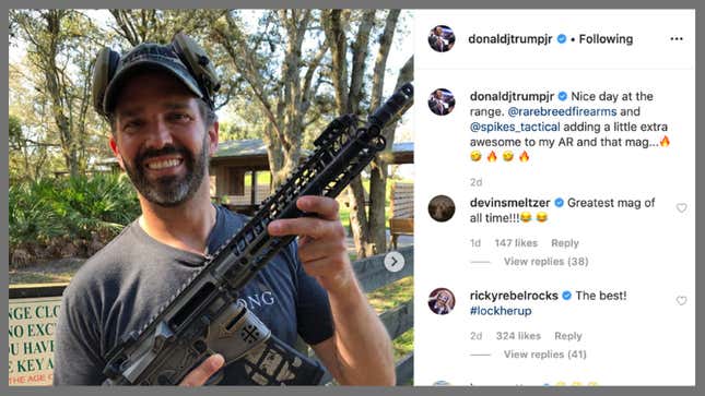Don Jr. Endorses Killing Muslims and Putting Hillary Clinton in Prison Via Assault Rifle, Naturally