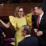 Kyrsten Sinema Gives Big 'Let Them Eat Cake' Vibes at State of the Union Address