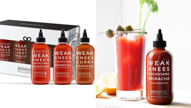 Weak Knees Sriracha Hot Sauce Gift Set from Amazon 