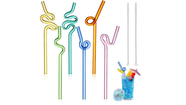 Reusable Glass Silly Straws from Amazon 