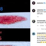 Death to Blue 'Period Blood' in Maxi Pad Ads